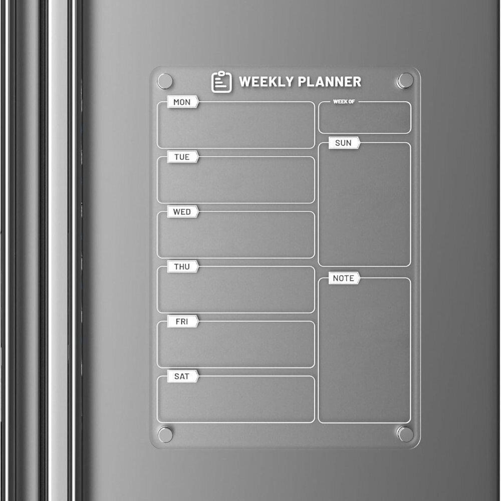 Magnetic Meal Planner for Kitchen Fridge Clear Weekly Calendar Menu Board to Do